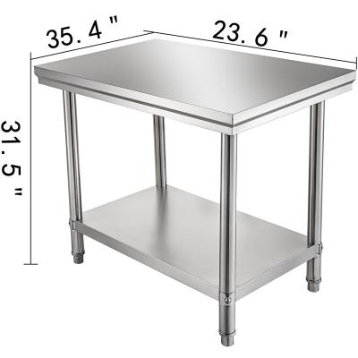 China Stainless Steel Custom Sizes Restaurant Kitchen Two Three Layer Work Stainless Steel Table Commercial Kitchen Equipmentx Factory Direct for sale