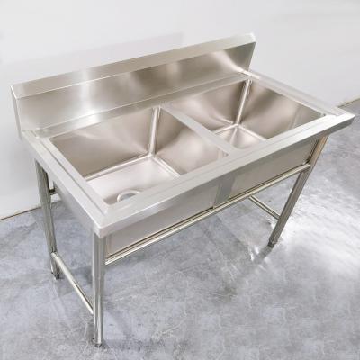 China Wholesale Without Faucet Bowl Double Thickening Stainless Steel Kitchen Sink For Commercial Restaurant Customization for sale