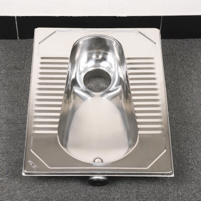 China Without Shock Absorber Customization Public Restroom Hospital Mails Stainless Steel Squat Pan Anti-Slip Design Easy Clean Squat Stool for sale