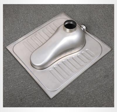 China Without Shock Absorber Customization Anti-Slip Design Easy Clean Public Restroom Hospital Mails Stainless Steel Squat Pan for sale