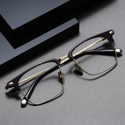 China Can be fitted with glasses 2021 fashion can be fitted with high quality pure titanium titanium glasses optical frame men's myopia plate glasses frame for sale