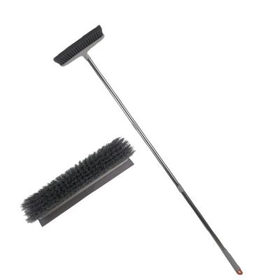 China Stocked 10 Inch Brush Head with EVA and Stainless Steel Three Rubber Strip Rod Floor Brush Floor and Wall Cleaning for sale