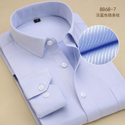 China Anti-pilling cotton dress shirt 2020 best quality cheap polyester mens custom long sleeve dress shirts for sale