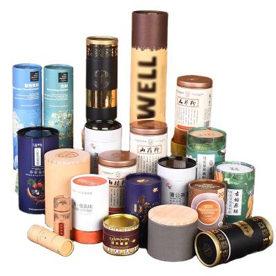 China Recyclable Food Grade Cylinder Tea Round Box Packing Gift Paper Tube Packaging for sale