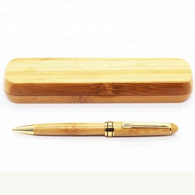 China Customized luxury high quality logo pen promotional pen manufacture bamboo ball pen with bamboo box for sale