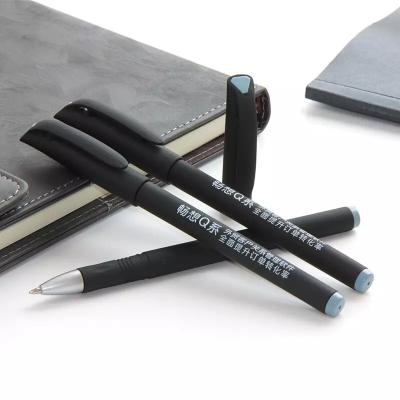 China Normal Black Rubber Coated Promotional Gel Pen Customize Logo Printed Souvenir With Clip for sale