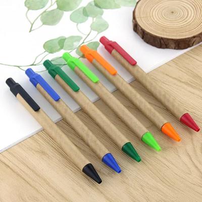 China Click Promotion Promotional Pen Personalized Company Logo Printing Eco-friendly Kraft Ball Pen for sale