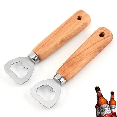 China Viable Popular Custom Logo Wood Handle Bottle Opener Lanyard For Family Party Bar for sale