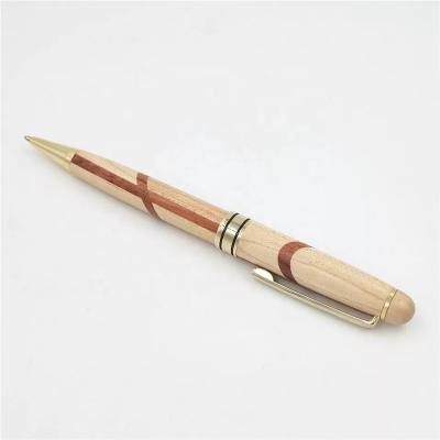 China Promotional Handmade Multicolor Wood Mechanism Wooden Pen Mechanism Gift Logo Blank Wood Engraving Ballpoint Pen for sale