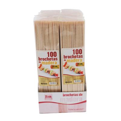 China Not Polished Heat Resistance Disposable Food Contact Grade Coated Wooden Kebab Skewers For BBQ for sale