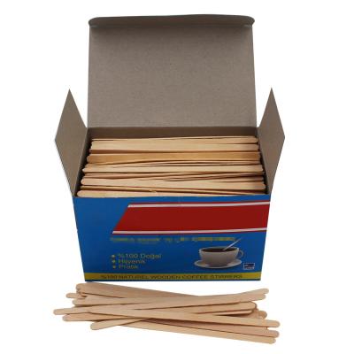 China Factory Wholesale Stocked Natural Birch Wood Size Disposable Customized Wooden Coffee Sticks Coffee Stirrers for sale