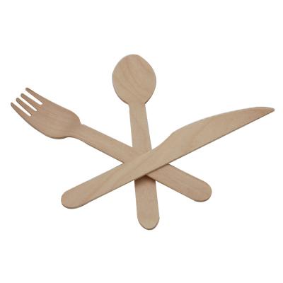 China 2021 hiqh quality disposable wooden brich food grade cutlery set for sale