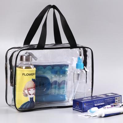 China High Quality Recyclable PVC Clear Logo Printed Custom Waterproof Cosmetic Bags Makeup Bag Glitter Cases for sale