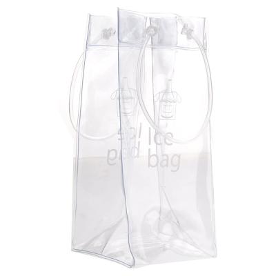 China Hot Selling PVC Transparent Ice Bags Recyclable For Wine Bottles for sale