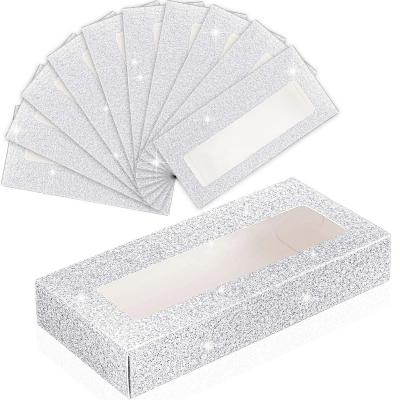 China Recyclable Wholesale Custom Print Silver Glitter Empty Eyelash Packaging Paper Box for sale