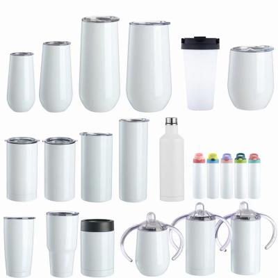 China Viable US Warehouse 20 Ounce White Stainless Steel Heat Transfer Printing Straight Tumbler Double Wall Insulated Sublimation Tumbler for sale