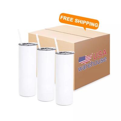 China Viable Stock Blank 20 Ounce Mini Coffee Drinkware Sublimation Tumbler Lean From USA Directly With Straw Wholesale for sale