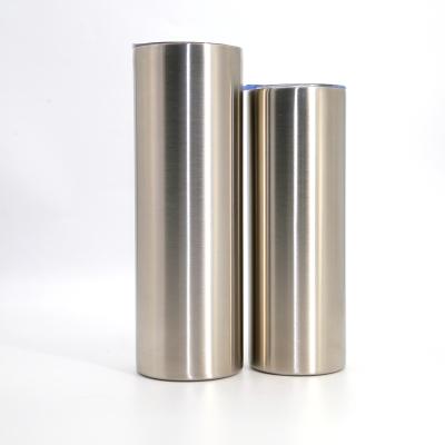 China Viable White Stainless Steel Heat Transfer Printing Straight Tumbler Double Wall Sublimation Tumbler Mug for sale