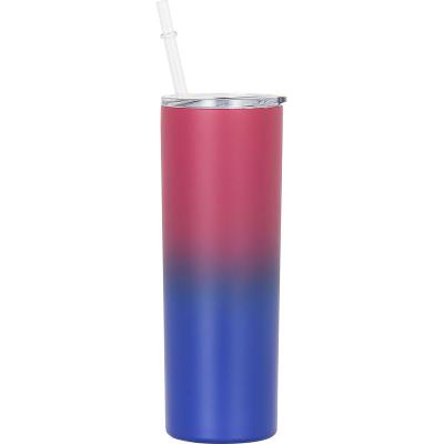 China Viable Wholesale Customized Double Wall Tumbler Stainless Steel 20oz With Straw And Lid Color Changing Travel Mug for sale