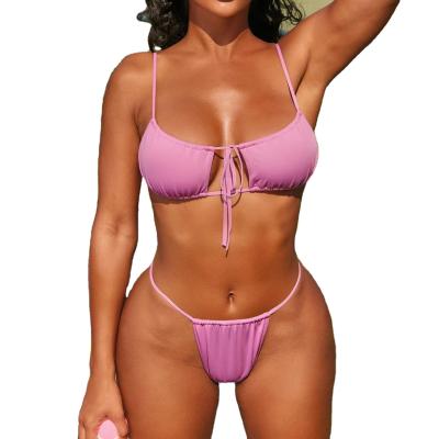 China Breathable Crochet Swimwear Crochet Beachwear Set Simple Swimsuit Water Soluble Swimwear Bikini Wholesale for sale