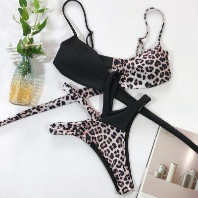 China 2021 Hot Swimwear Breathable Mayo Bikinis Women High Waist 2 Pieces Leopard Cheeky Bikini Swimwear Women Set for sale