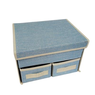 China Sustainable Single Drawer Type With Double Cotton And Linen Office Underwear Jars Assortment Storage Box for sale