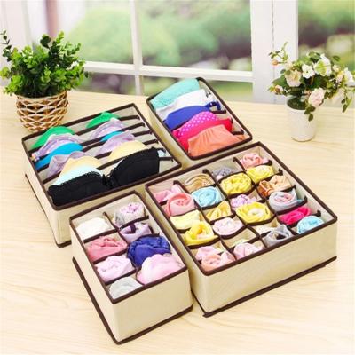 China 4 Pieces Underwear Storage Box Socks and Sustainable Nonwoven Underwear Storage Box for sale