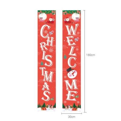 China Outdoor Christmas Ornament Christmas Door Flag Christmas Decoration New Year Party Banner for sale