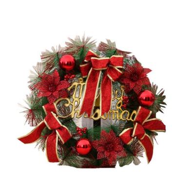 China Christmas Decoration 30cm Or 40cm Artificial Christmas Wreath For Outdoor Door Decorations PVC Christmas Garland Wholesale for sale