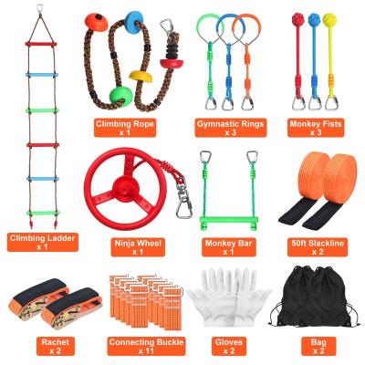 China Plastic Outdoor Rope Knots Climbing Training Oscillating Rope Ladder Obstacle Equipment Set Playground Accessories for sale