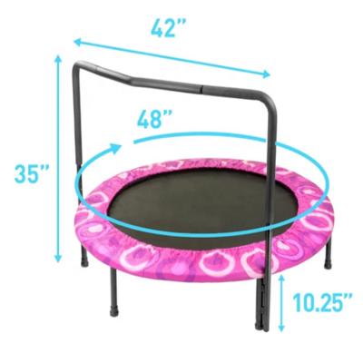 China Safety and Durable Hot Sales 48 Inch Indoor Super Kids Jumping Mini Exercise Trampoline Pink for sale