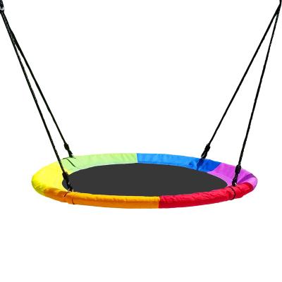 China Modern High Quality Colorful Rainbow Flying Tree Nest Adjustable Hanging Outdoor Round Swing for sale