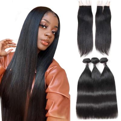 China 3 Bundles 10A 100% Virgin Remy Hair Extension Straight Weave Brazilian Colored Women Silky Straight Wave Hair Extensions Unprocessed for sale