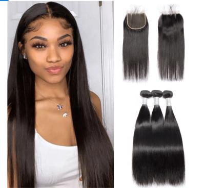 China Customized Straight Human Hair Bundles 8A Remy Hair Natural Black Straight Raw Brazilian Virgin Hair Weave Extension for sale