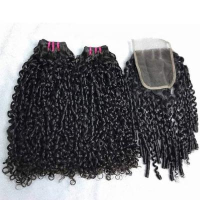 China Virgin Remy Hair Extension Top Quality 12A Grade 100% Brazilian Virgin Hair Double Pixie Curly Human Hair Bundles Super Drawn for sale