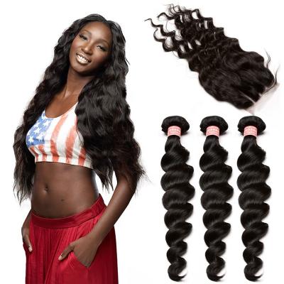 China Loose Deep Cuticle Aligned Virgin Hair Brazilian Hair Long Bundles Loose Deep Wave Hair Extension for sale