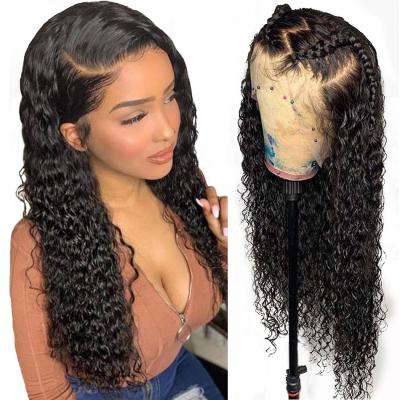 China Raw Curly Virgin Hair 150% 180% 200% Density 4*4 HD Lace Frontal Women Curly Wig Hair Wigs for sale