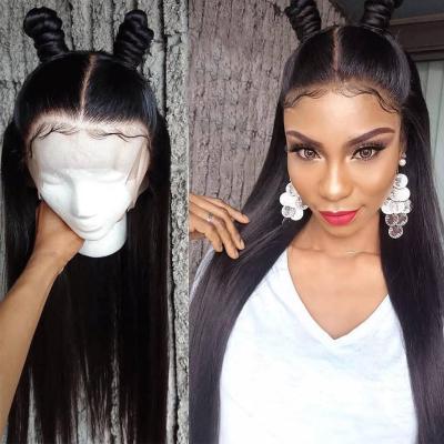 China Wholesale Silky Straight Wave Cuticle Aligned Natural Hairline Lace Front Wig Virgin Brazilian Human Hair Wigs For Black Women for sale