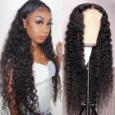 China Wholesale 7a 8a 9a 10a Brazilian Water Wave Wig For Virgin Women Color Cuticle Aligned Hair Front Lace Wigs for sale