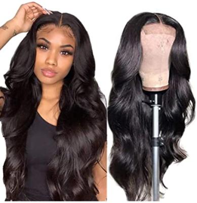 China Custom Seller 100% Virgin Human Hair 4X4 Lace Front Wigs Fits Black Women Water Wave Density Hair Wig Custom Made for sale