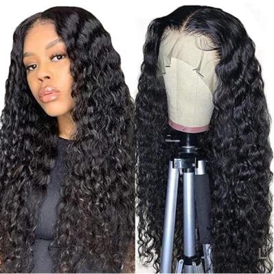 China Cheapest Curly Curly 100% Virgin Water Wave Curly 38 Inches Brazilian Transparent Color Women's Hair HD Lace Front Human Hair Wigs For for sale