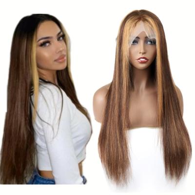 China Wholesale Silky Straight Ombre Color Piano Wave 100% Brazilian Remy Hair With Transparent Lace Front Human Hair Wig For Women for sale