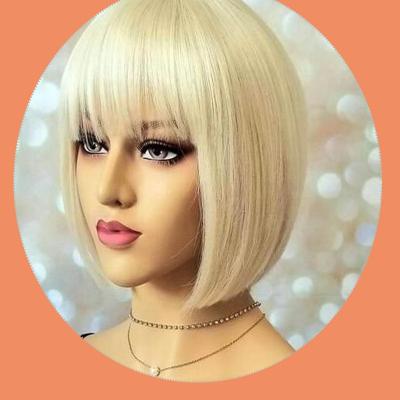 China Machine Made Bob Wigs Short Blonde 613 Bob Wig Silky Straight Hair Cheap Wholesale Seller Silky Straight Wave for sale