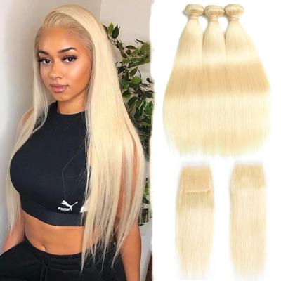 China Brazilian straight hair 613# hd lace closure with bundles 613 straight hair closure remy hair extension for sale