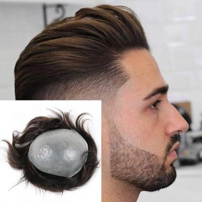 China Full Left Hand 12.1 PU Hair Toupee Skin Knots Men Wig Replacement Invisible Low Thin Hair System Natural Hairline for sale