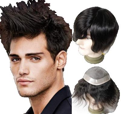 China Factory Wholesale Price Men Mono Knots PU Hair Toupee Left Hand 12.2 Full Hairline Style Invisible Skin Free Natural Thin Base for sale