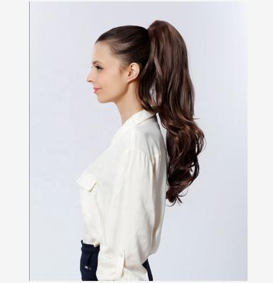 China X-Ring Hair Straight Ponytail For Curly Hair Topper Synthetic Hair Ponytails Color Women Magic Paste Ponytails for sale