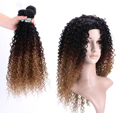 China free sample 14 U-tip hair 18 24 30 inch Ombre Deep Curly Synthetic Braiding Hair Faux Crochet Hair Extensions T1B/427 for sale