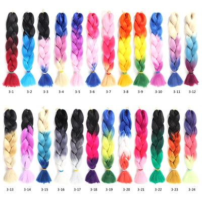 China Wholesale Cheap Regular Wave Free Sample Ombre Colors Jumbo Hair 24 Inches Synthetic Braiding Hair Extensions for sale