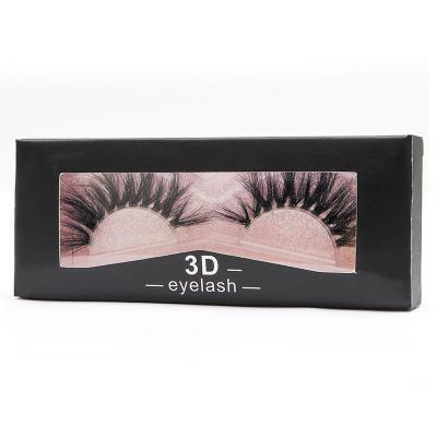 China Natural wholesale custom logo long fluffy stripe 100%handmade soft natural transparent rod full lashes mink 3d false eyelashes for sale